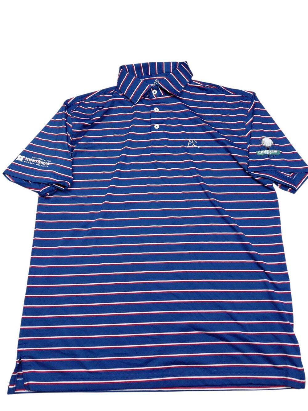 Rhoback Polo Shirt Mens Sz M Blue Nucor Utah University Golf Performance Stretch